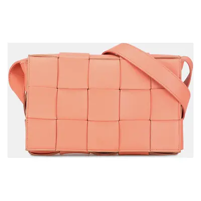 Bottega Veneta Orange Nappa Intrecciato Cassette Crossbody Bag