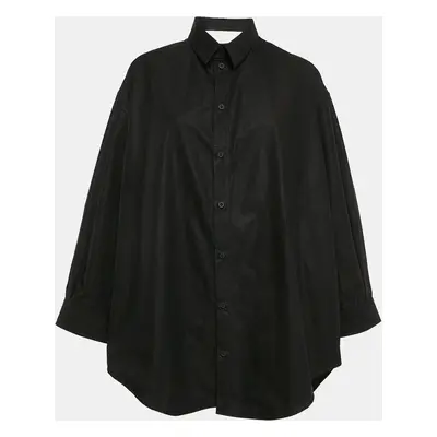 Balenciaga Black Cotton Suspended Shirt Dress