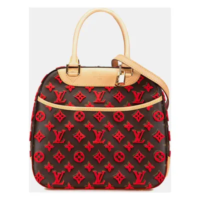 Louis Vuitton Brown Red Monogram Tuffetage Deauville Cube Bag