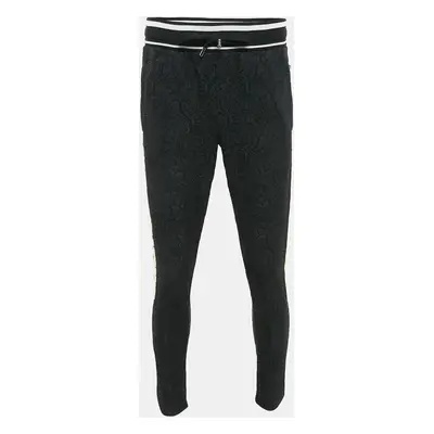 Dolce & Gabbana Black Jacquard Logo Embossed Pants