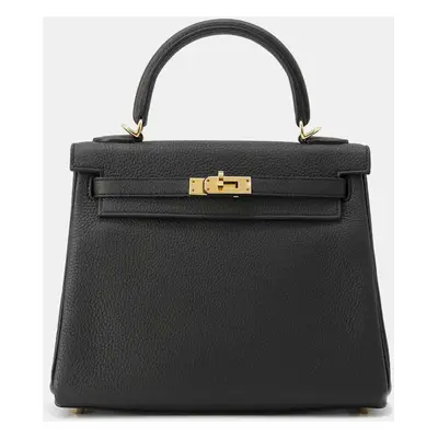 Hermes Kelly Retourne Black Togo Leather Size