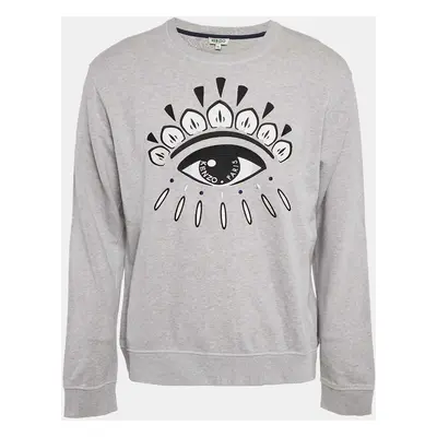 Kenzo Black Eye Embroidered Cotton Crewneck Sweatshirt