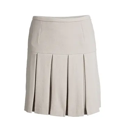 Ermanno Scervino Beige Wool Pleated Mini Skirt