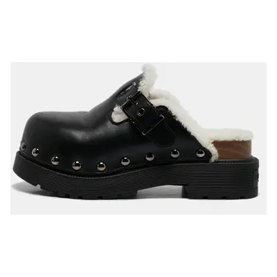 Dior Black Leather Diorquake Clogs Size