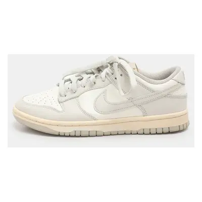 Nike Grey/White Leather "Sail Light Bone" Dunk Low Top Sneakers Size