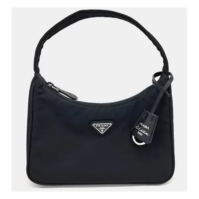 Prada Black Nylon Tesuto Hobo Bag