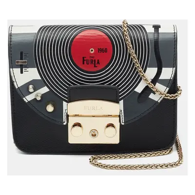 Furla Multicolor Leather Mini Music Theme Metropolis Crossbody Bag