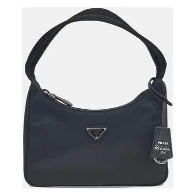 Prada Black Nylon Hobo Bag