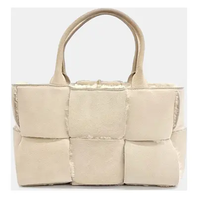 Bottega Veneta Beige Suede Arco Tote Bag