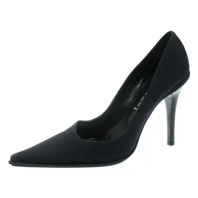 Casadei Navy Blue Satin Pointed Toe Pumps Size 38.5