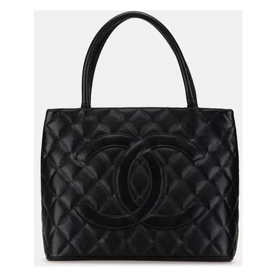 Chanel Black Caviar Medallion Tote