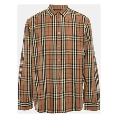 Burberry Beige Checks Cotton Long Sleeve Shirt