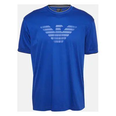 Emporio Armani Blue Logo Print Jersey T-Shirt