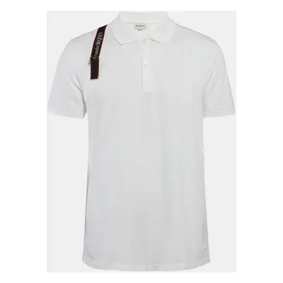 Alexander McQueen White Cotton Pique Polo T-Shirt