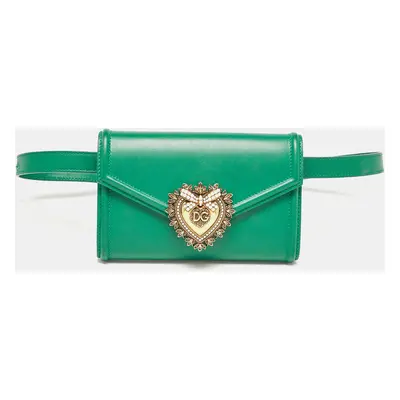 Dolce & Gabbana Green Leather Devotion Belt Bag