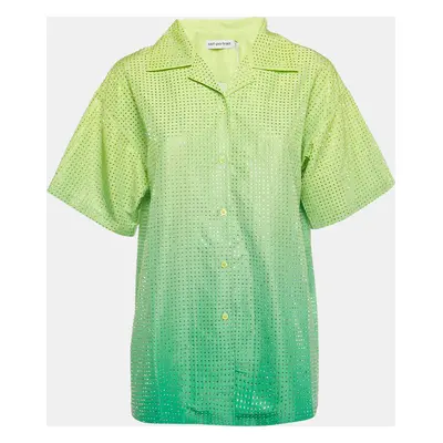 Self-Portrait Green Hotfix Taffeta Shirt