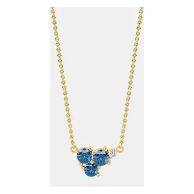 14K Blue Lab Grown Diamond Stone 18" Pendant With Chain (0.60 Ctw)