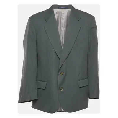 Burberry Prorsum Dark Grey Gabardine Single Breasted Blazer