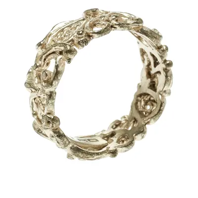 Etro Open-work Gold Tone Band Ring Size