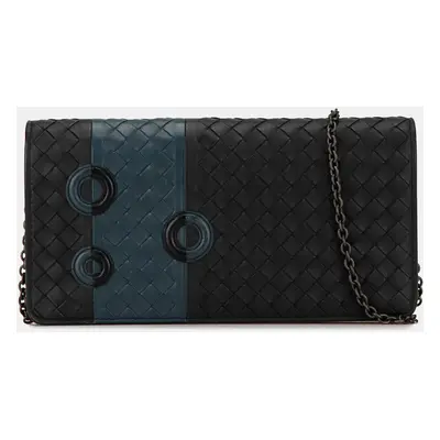 Bottega Veneta Black Intrecciato Wallet On Chain