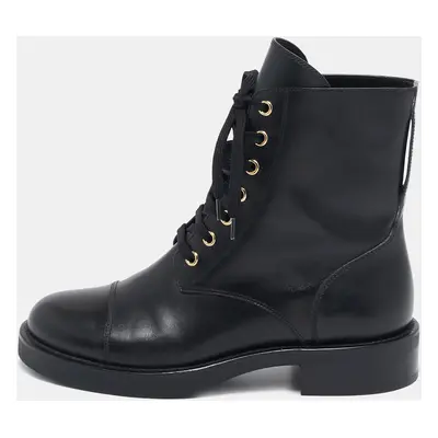 Louis Vuitton Black Leather Ranger Boots Size 37.5