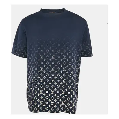 Louis Vuitton Navy Blue Monogram Gradient Cotton Jersey T-Shirt