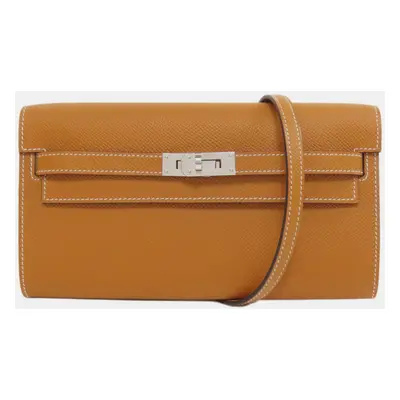 Hermes Brown Epsom Leather Kelly To Go Wallet