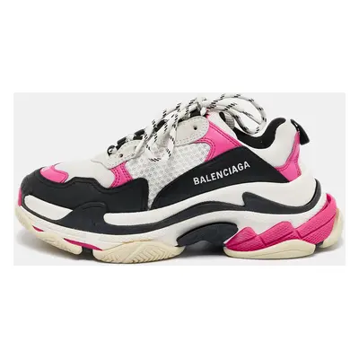 Balenciaga Multicolor Mesh and Nubuck Leather Triple Sneakers Size