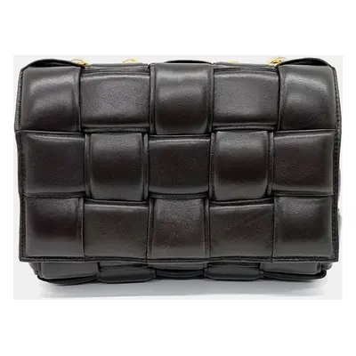 Bottega Veneta Black Leather Padded Chain Cassette Bag