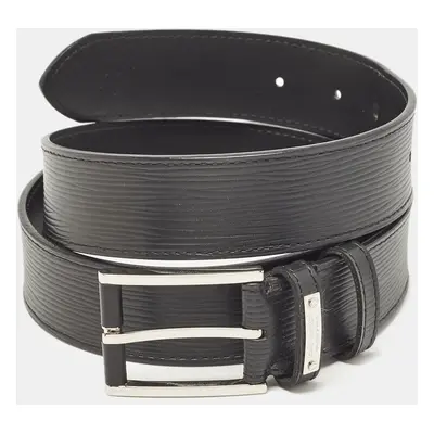 Louis Vuitton Black Epi Leather Legend Buckle Belt