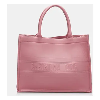 Dior Pink Medium Embossed Book Tote