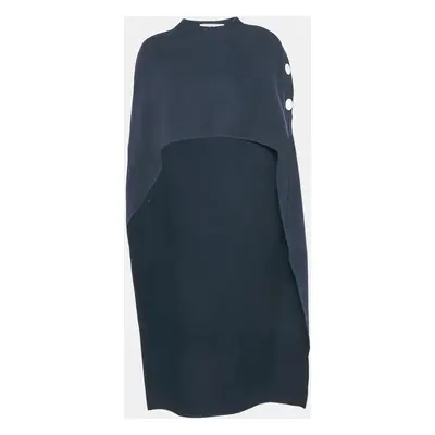 Marni Navy Blue Wool Long Cape