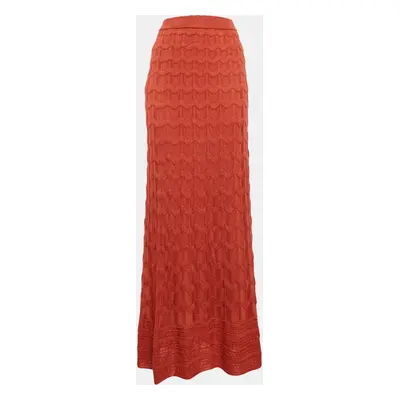 M Missoni Brown Patterned Knit Maxi Skirt