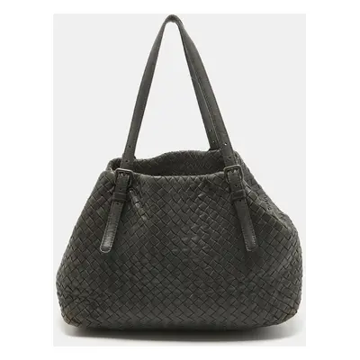 Bottega Veneta Black Intrecciato Leather Cesta Tote