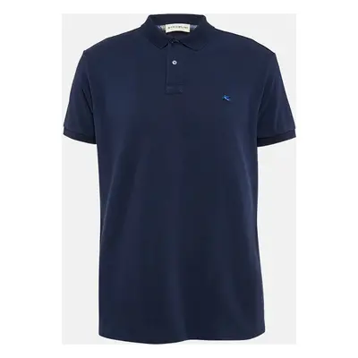 Etro Navy Blue Knit Polo T-Shirt