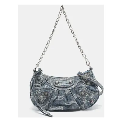 Balenciaga Blue Denim Mini Le Cagole Shoulder Bag