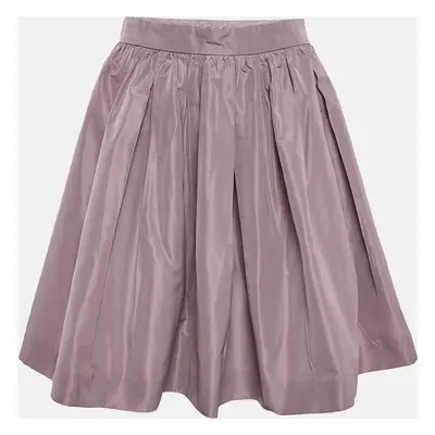 Miu Miu Mauve Crepe Gathered Mini Skirt