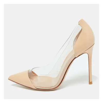 Gianvito Rossi Beige Patent Leather and PVC Plexi Pumps Size