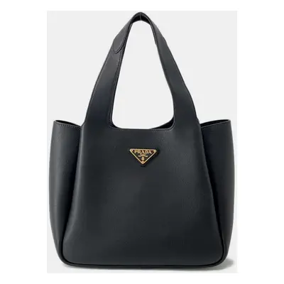 Prada Black Leather Vitello Dino Handbag