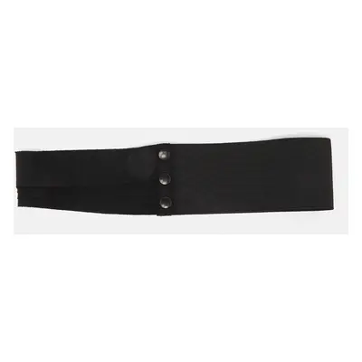 Lanvin Black Elastic and Fabric Snap Waist Belt