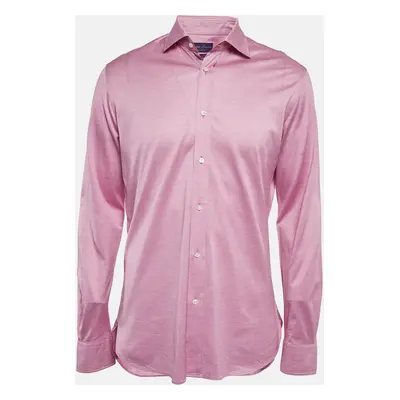 Ralph Lauren Purple Label Pink Cotton Button Front Tailored Fit Shirt