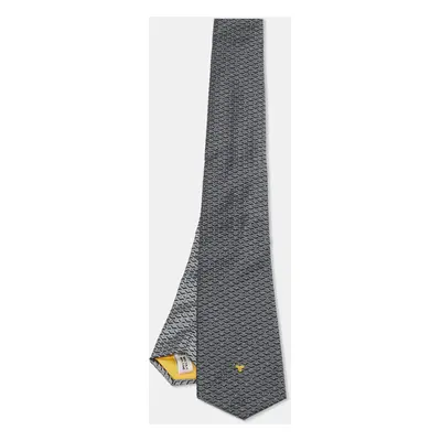 Goyard Grey Patterned Silk Skinny Tie