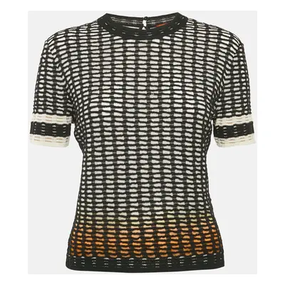 Missoni Black/White Textured Stretch Knit Top