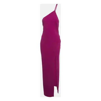 Solace London Purple Crepe One-Shoulder Maxi Dress