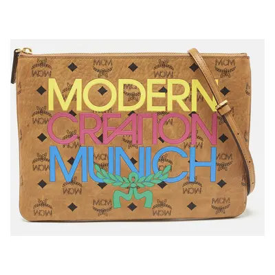 MCM x Honey Dijon Cognac Visetos Coated Canvas Crossbody Bag