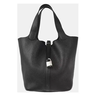 Hermes Black Togo Leather Picotin Lock Handbag