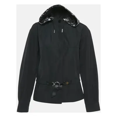 Louis Vuitton Black Nylon and Cotton Detachable Hoodie Button Front Jacket