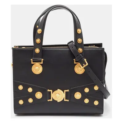 Versace Black Leather Medusa Tribute Tote