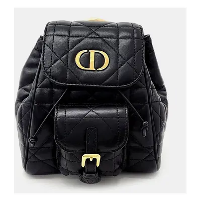 Dior Black Leather Caro Small Backpack