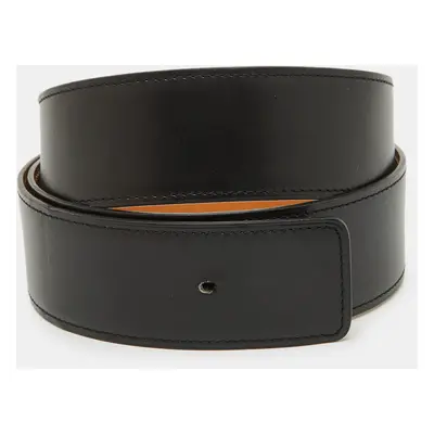 Hermes Noir/Gold Swift Leather Reversible Belt Strap